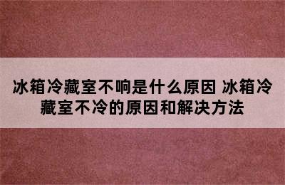 冰箱冷藏室不响是什么原因 冰箱冷藏室不冷的原因和解决方法